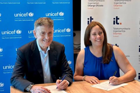 UNICEF Comité País Vasco y la demarcación del País Vasco del COIT firman un convenio de colaboración para promover los derechos de la infancia en el sector